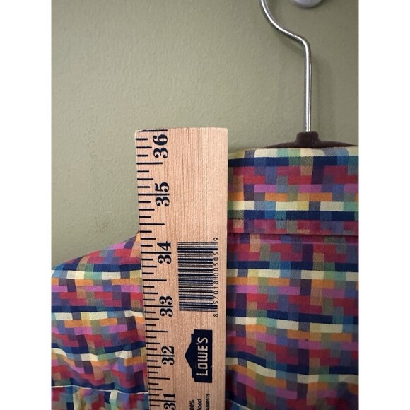 Luchina Visconti Shirt Mens 2XL Button Up Tetris Pattern Long Sleeve Dress - Picture 6 of 8
